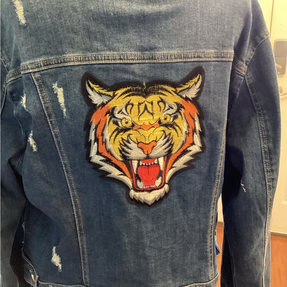 DENIM  Customized Distressed Patch Jacket - Picture 8 of 9